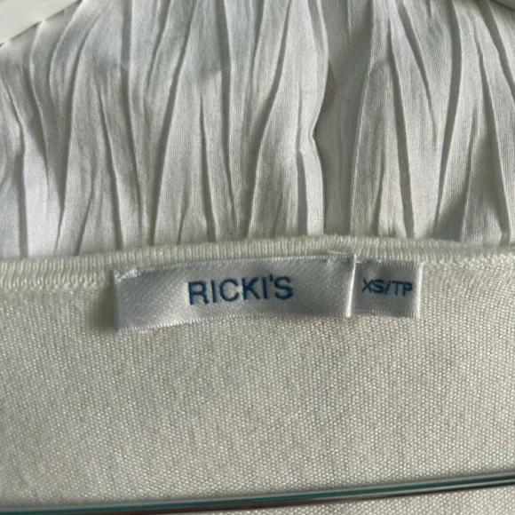 Ricki's White V-Neck Ruffle-Front Sweater - Picture 2 of 5